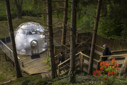 France, Moselle (57), Parc régional des Vosges du nord, Siersthal – Holbach près de Bitche, chambres d'Hôtes la Grange d’Hélène, la bulle rigide