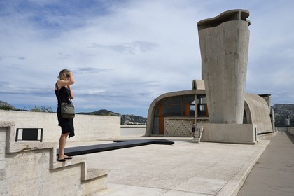 France, Bouches-du-Rhône (13), Marseille, oeuvre architecturale de Le Corbusier, classée Patrimoine Mondial de l'UNESCO, la Cité Radieuse par l'architecte Le Corbusier, toit-terrasse
