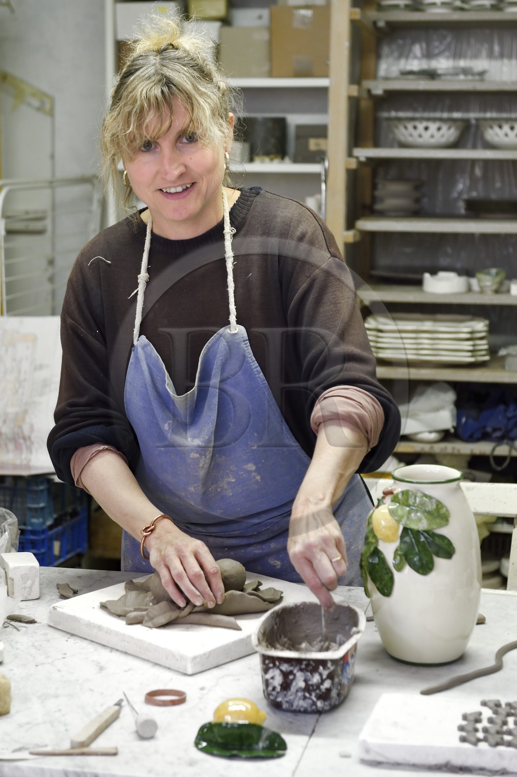 France, Alpes-Maritimes (06), Menton, Les Faïences Mentonnaises, Marie-Hélène Roudier