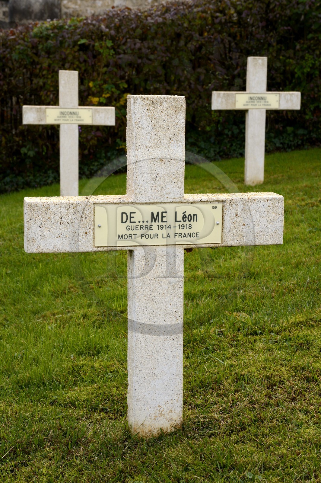 France, Meuse (55), Parc régional de Lorraine, Cotes de Meuse, Saint-Remy-la-Calonne, Nécropole nationale où repose l'écrivain Alain-Fournier, tombe d'un soldat inconnu