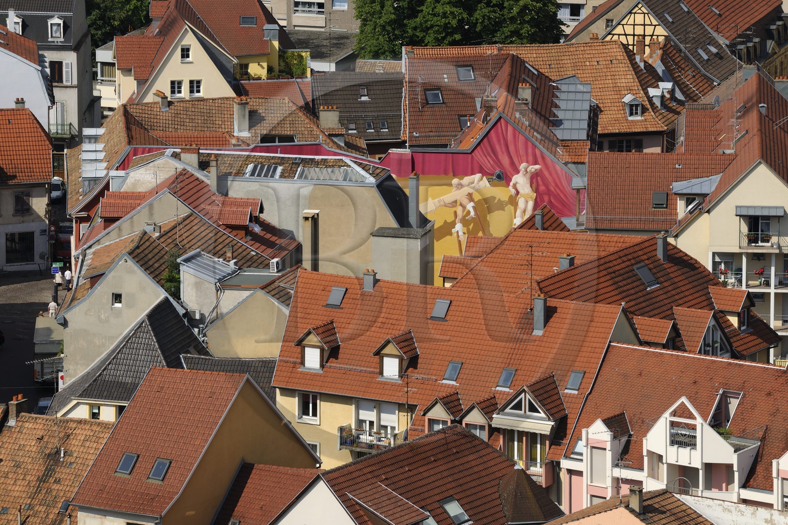France, Haut-Rhin (68), Mulhouse, mur peint dans le centre ville
