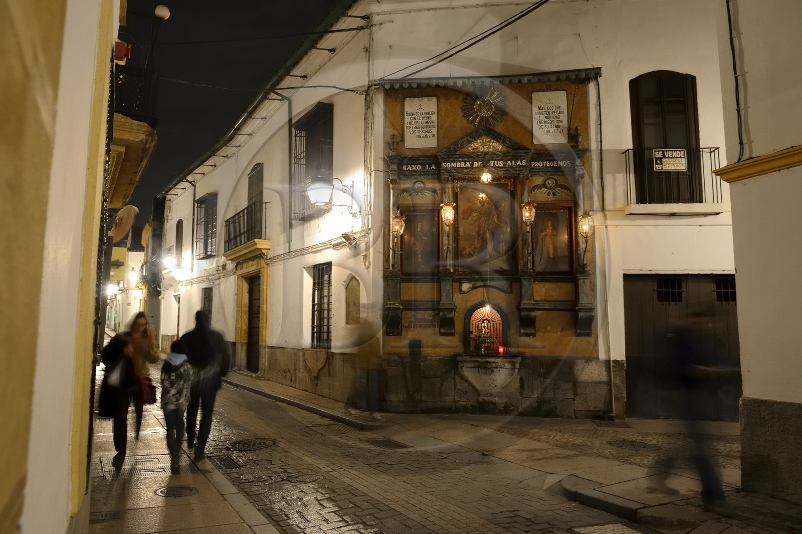 Espagne, Andalousie, Cordoue, centre historique classé Patrimoine Mondial de l'UNESCO, Retable de San Rafael à l'angle de la calle Candelaria et Lineros