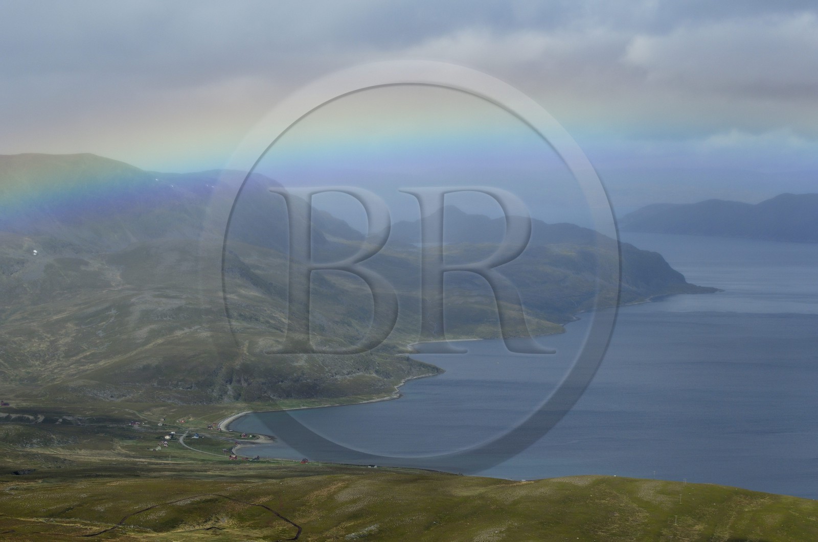 Norvège, Laponie, région du Finnmark, la côte vers le Cap Nord (vue aérienne)