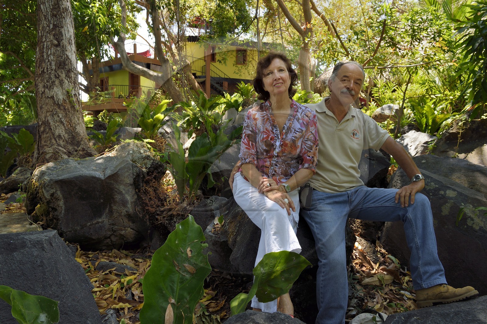 Nicaragua, Lac Nicaragua, Las Isletas de Granada, isla Zopango, Roseline et Mauro Bersani propriétaires de l'ile et de NicarAgua Dulce