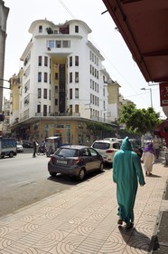 Maroc, Casablanca, immeuble Levy-Bendayan avenue Lalla Yacout construit en 1929 par l'architecte Marius Boyer