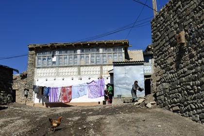 Azerbaïdjan, région de Quba (Guba), chaine de montagne du Grand Caucase, une maison du village de Khinalug  (Xinaliq)