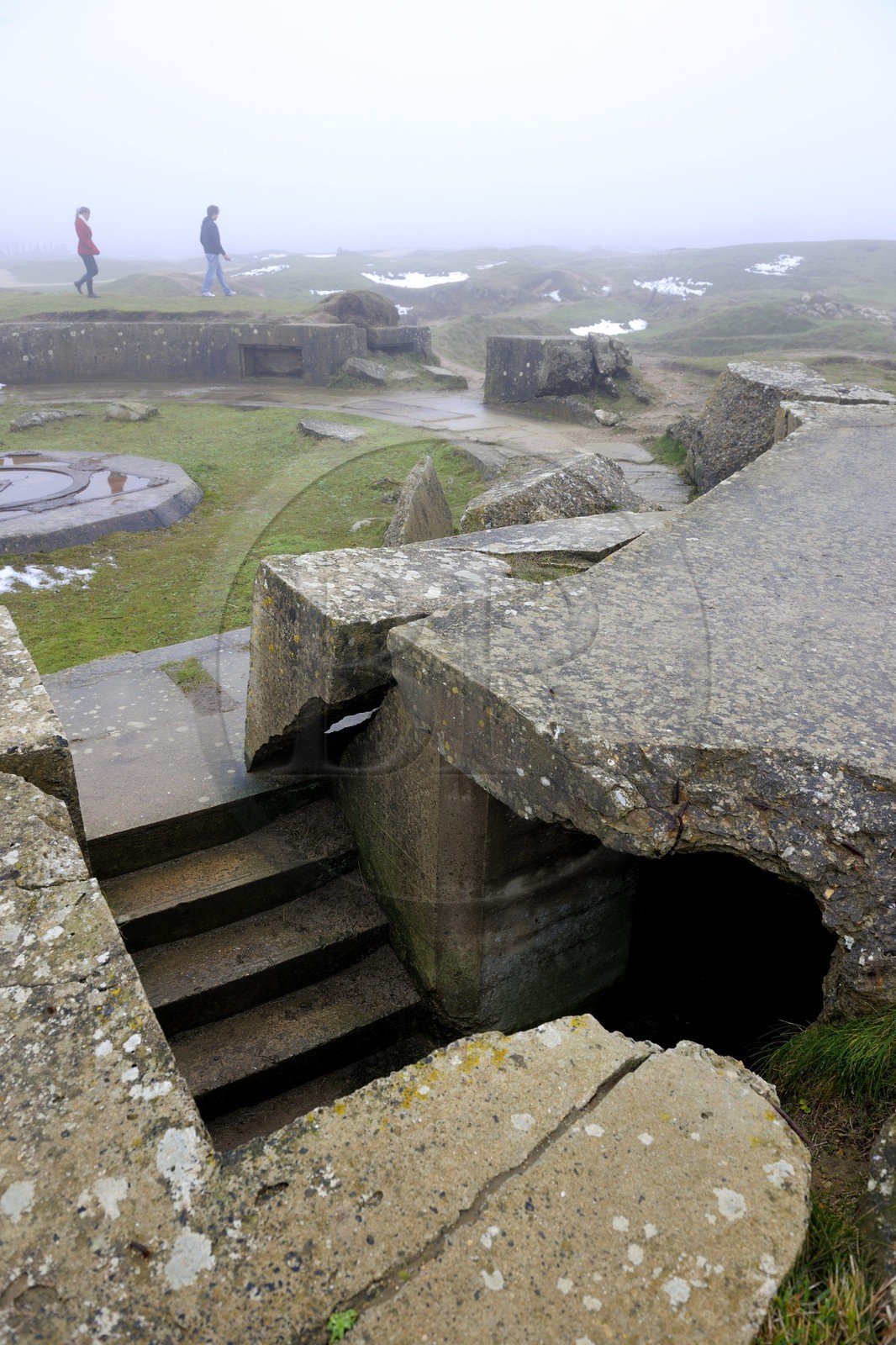 France, Calvados (14), Grandcamp-Maisy, blockhaus de la Pointe du Hoc