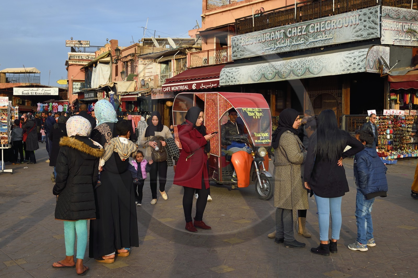 Maroc, Haut-Atlas, Marrakech, ville impériale, Médina classée Patrimoine Mondial de l'UNESCO, place Djemaa El Fna