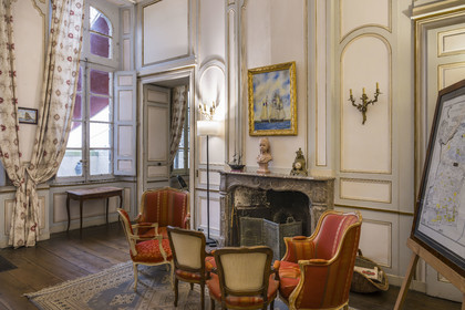 France, Ille-et-Vilaine (35), Côte d'Emeraude, Saint-Malo, l'Hotel Magon, authentique demeure de corsaire, hotel particulier construit pour François Auguste Magon de la Lande en 1725, armateur malouin, corsaire de Louix XV, négrier et directeur de la compagnie des Indes