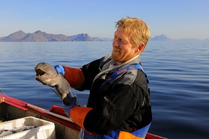 Norvège, Nordland, Îles Lofoten, pêche à la ligne professionnelle