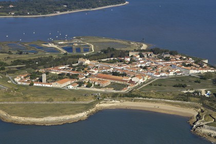 France, Charente-Maritime (17), Ile d'Aix, le bourg (vue aérienne)