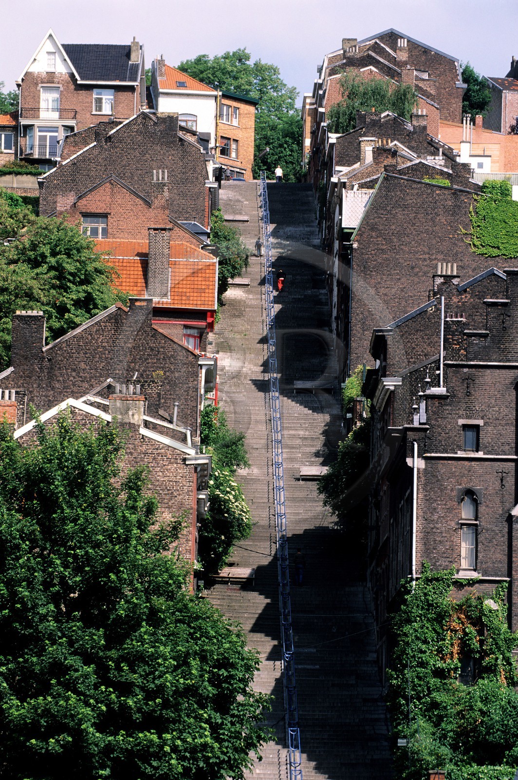 Belgique, Wallonie, Liège, quartier de la rue Hors-château, l' escalier de la Montagne de Bueren