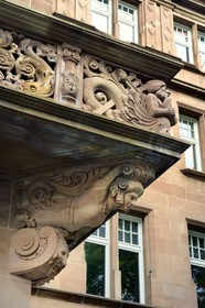 France, Moselle (57), Metz, quartier impérial, Maison de la fédération des corporations destiné à la promotion des Arts et Métiers (Gewerbehaus)