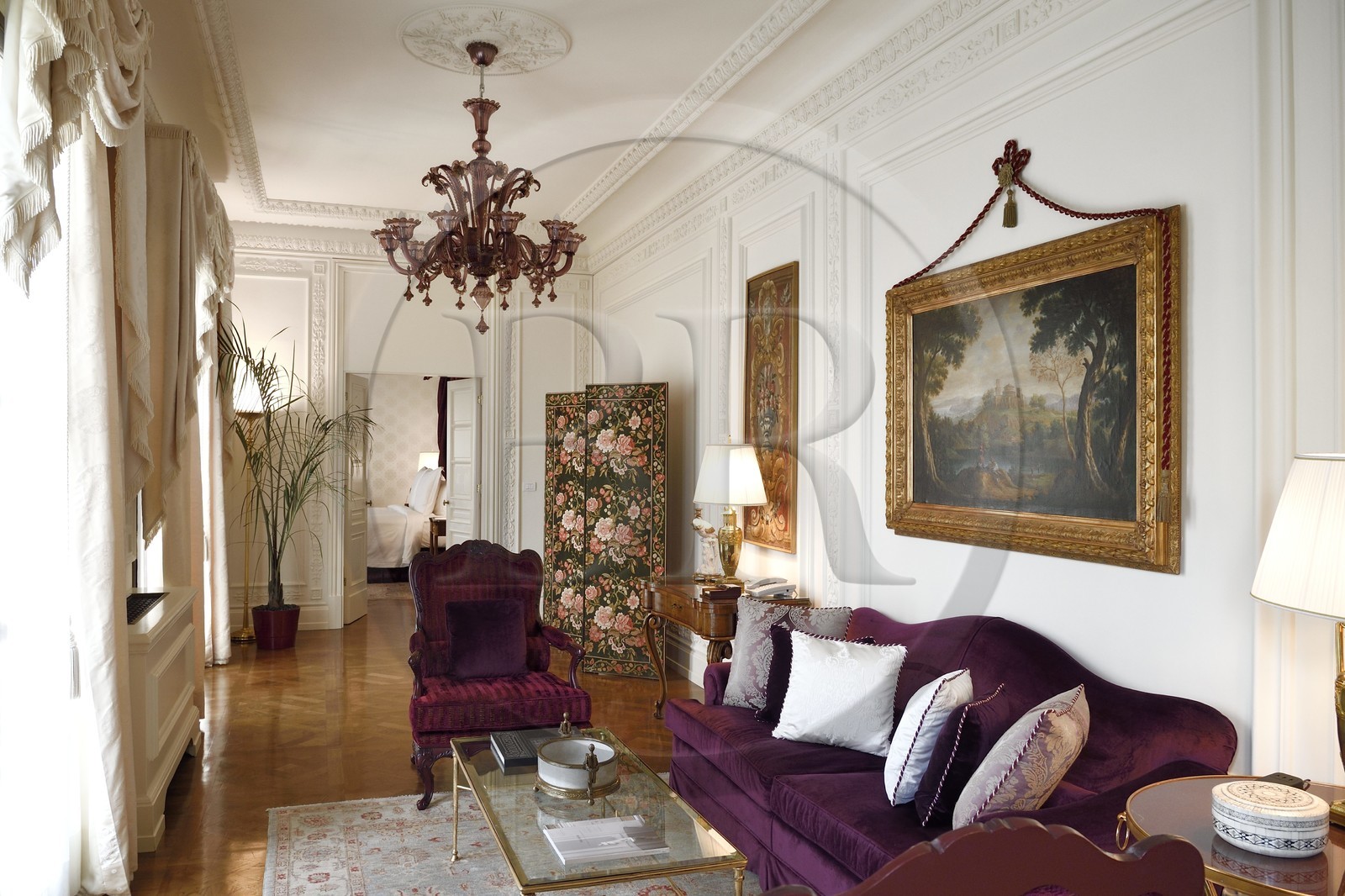 Italie, Toscane, Florence, centre historique classé Patrimoine Mondial de l'UNESCO, Palazzo Della Gherardesca, palace 5 étoiles Four Seasons Hotel Firenze, la suite présidentielle