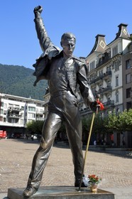 Suisse, Canton de Vaud, Montreux, Place du Marche, statue en bronze de Freddie Mercury (Irena Sedlecka, sculpteuse tcheque),