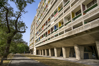 France, Bouches-du-Rhône (13), Marseille, oeuvre architecturale de Le Corbusier, classée Patrimoine Mondial de l'UNESCO, la Cité Radieuse par l'architecte Le Corbusier bordant le boulevard Michelet