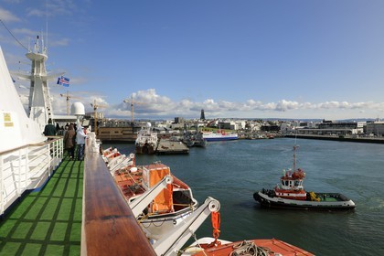 Islande, Reykjavik, le bateau de croisière Princess Danaé au port