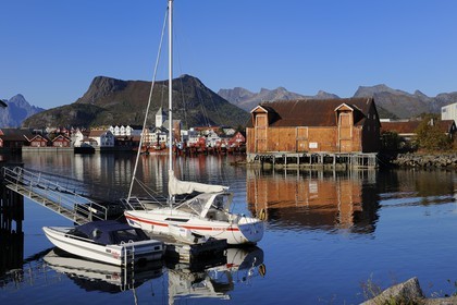 Norvège, Nordland, Iles Lofoten, Austvagoy, port de Svolvaer