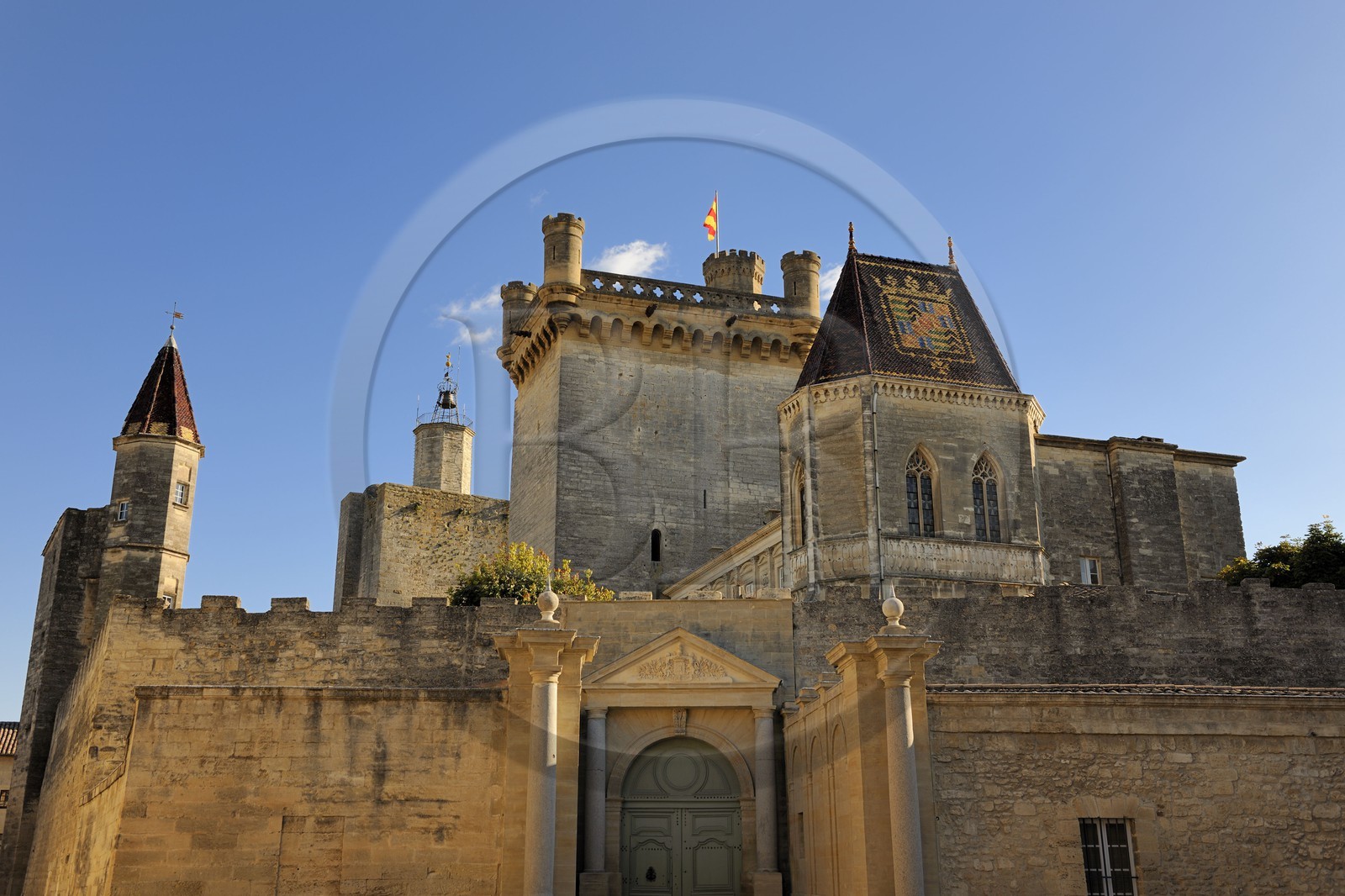 France, Gard (30), Uzès, classée ville d'art et d'histoire, château Ducal dit le Duché d'Uzès, classé monument historique