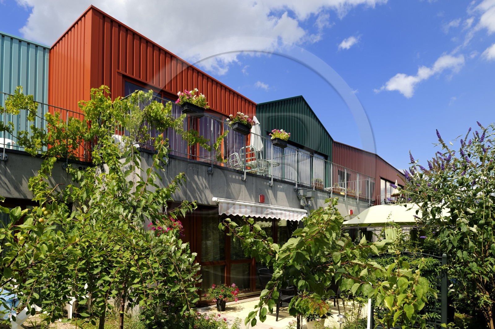 France, Haut-Rhin (68), Mulhouse, la Cité Manifeste de la Somco (Société mulhousienne des Cités ouvrières), passage des Rossignoles