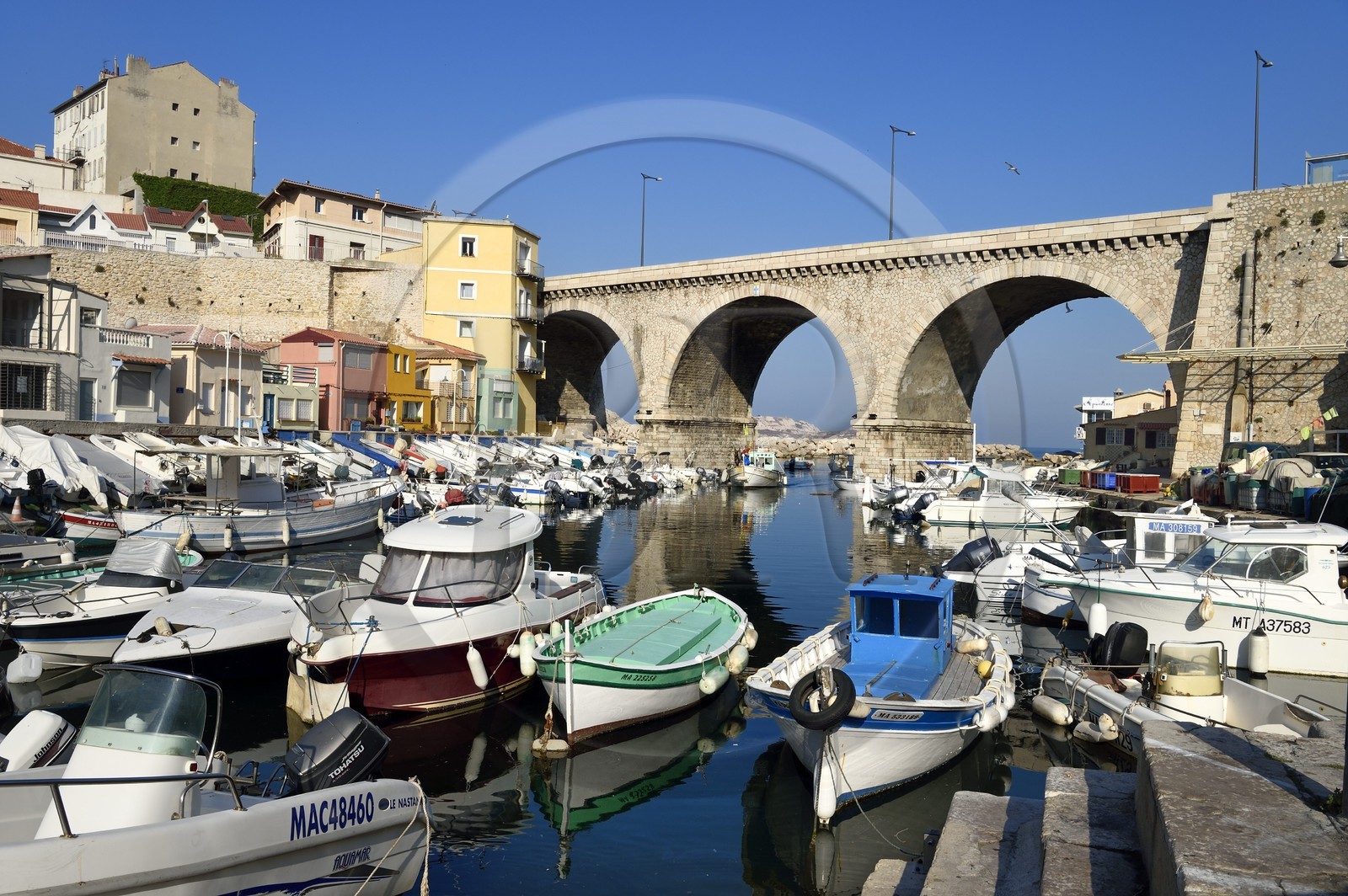 France, Bouches-du-Rhône (13), Marseille, quartier d'Endoume, le Vallon des Auffes