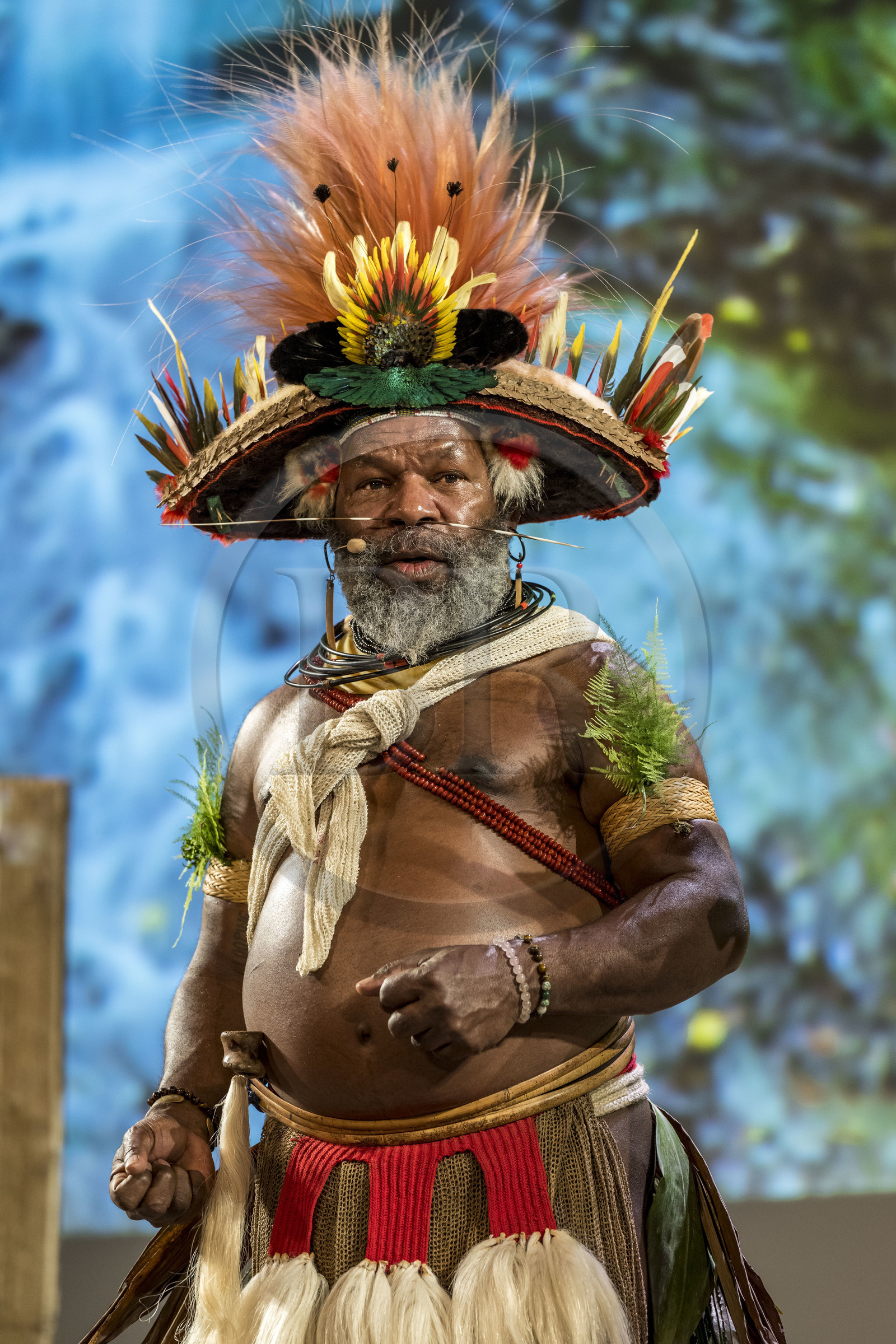 France, Paris (75), siège de l'UNESCO, conférence à l'Université de la Terre du 25 novembre 2022, le chef Papou Mundiya Kepanga