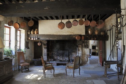 France, Loir-et-Cher (41), château de Villesavin (châteaux de la Loire), la cuisine