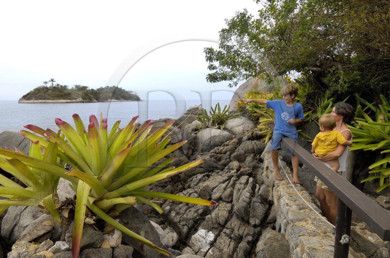 Brésil, Etat de Rio de Janeiro, Paraty, Ile Catimbau, la famille de Maria Irène Campers qui vit sur l'Ile Catimbau