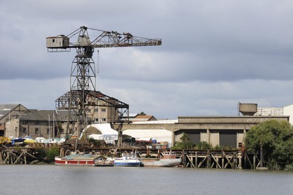 France, Loire-Atlantique (44), Nantes, anciens chantiers navals face à Trentemoult