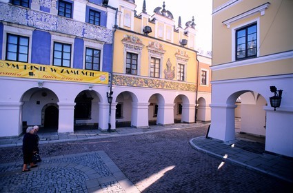 Pologne, région de Lublin, ville Renaissance de Zamosc classé Patrimoine Mondial de l' UNESCO, maison dite de La Madone sur la place du marché, construite par de riches commerçants arméniens