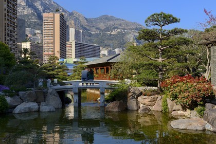 Principauté de Monaco, Monaco, Monte-Carlo, le Jardin Japonais par l'architecte paysagiste Yasuo Beppu