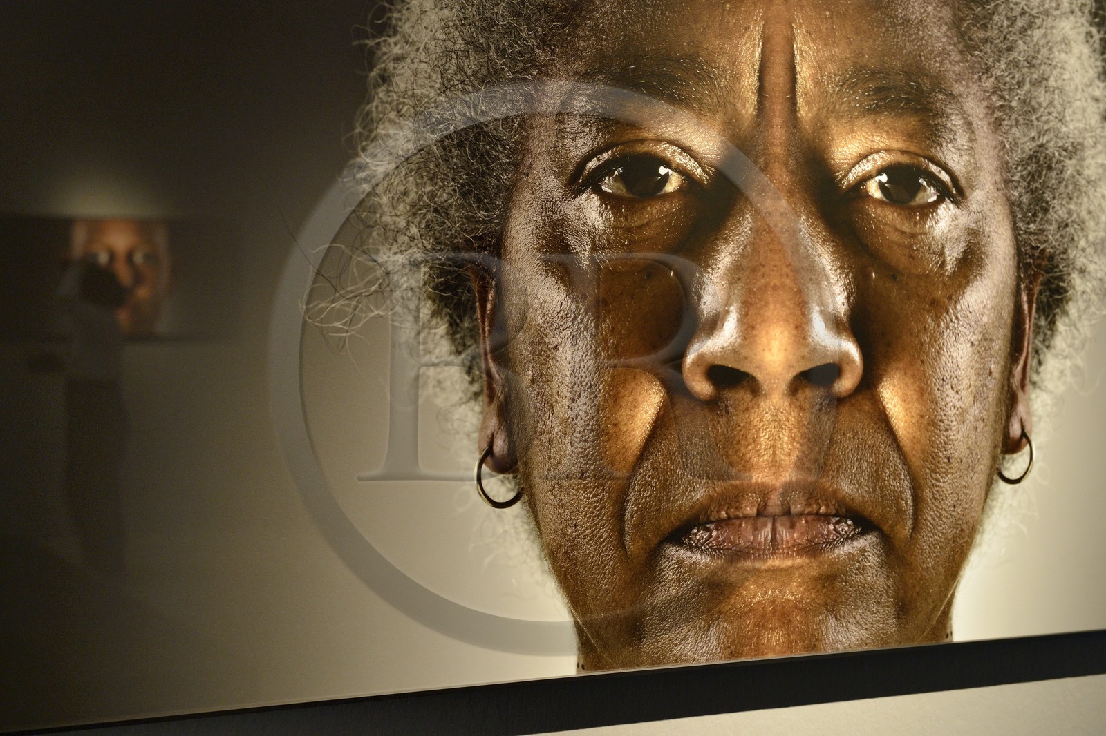 Afrique du Sud, province de Gauteng, Johannesburg, Parkwood, Goodman Gallery, exposition Visages de Guerre (Faces of War) par l'artiste Gabrielle Goliath