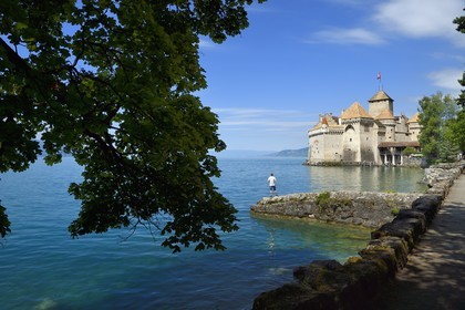 Suisse, Canton de Vaud, Veytaux, chateau Chillon sur les rives du lac Léman