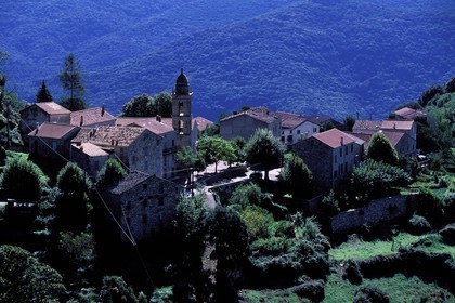 France, Corse-du-Sud (2A), village perché de Méla dans l' Alta-Rocca