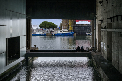 France, Loire-Atlantique (44), Saint-Nazaire, réhabilitation de la base sous-marine allemande construite lors de la dernière guerre mondiale et transformée en espace culturel