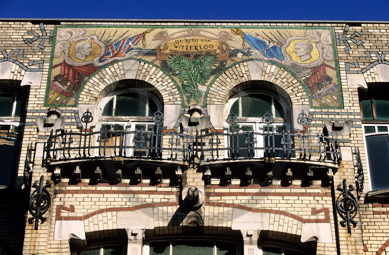 Belgique, Flandre, Anvers (Antwerpen), quartier Zurenborg, la maison Art nouveau dite de la bataille de Waterloo