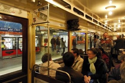 France, Paris (75) l'ancienne rame de metro parisien Sprague Thomson