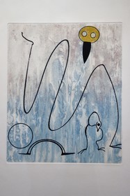 France, Var (83), Seillans, labellisé Les Plus Beaux Villages de France, la Maison Waldberg renferme les donations Max Ernst, Dorothea Tanning et Stan Appenzeller, Pour Dorothea Tanning, Oiseau en péril 1 gravure - tirage intermédiaire (1975) de Max Ernst