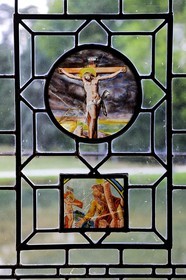 France, Indre-et-Loire (37), Vallée de la Loire classée Patrimoine Mondial de l' UNESCO, château d' Azay-le-Rideau, vitraux du salon de Billancourt