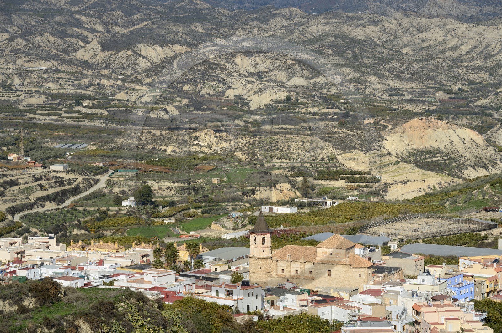 Espagne, Andalousie, Province d'Almeria, Huécija en bordure du désert de Tabernas