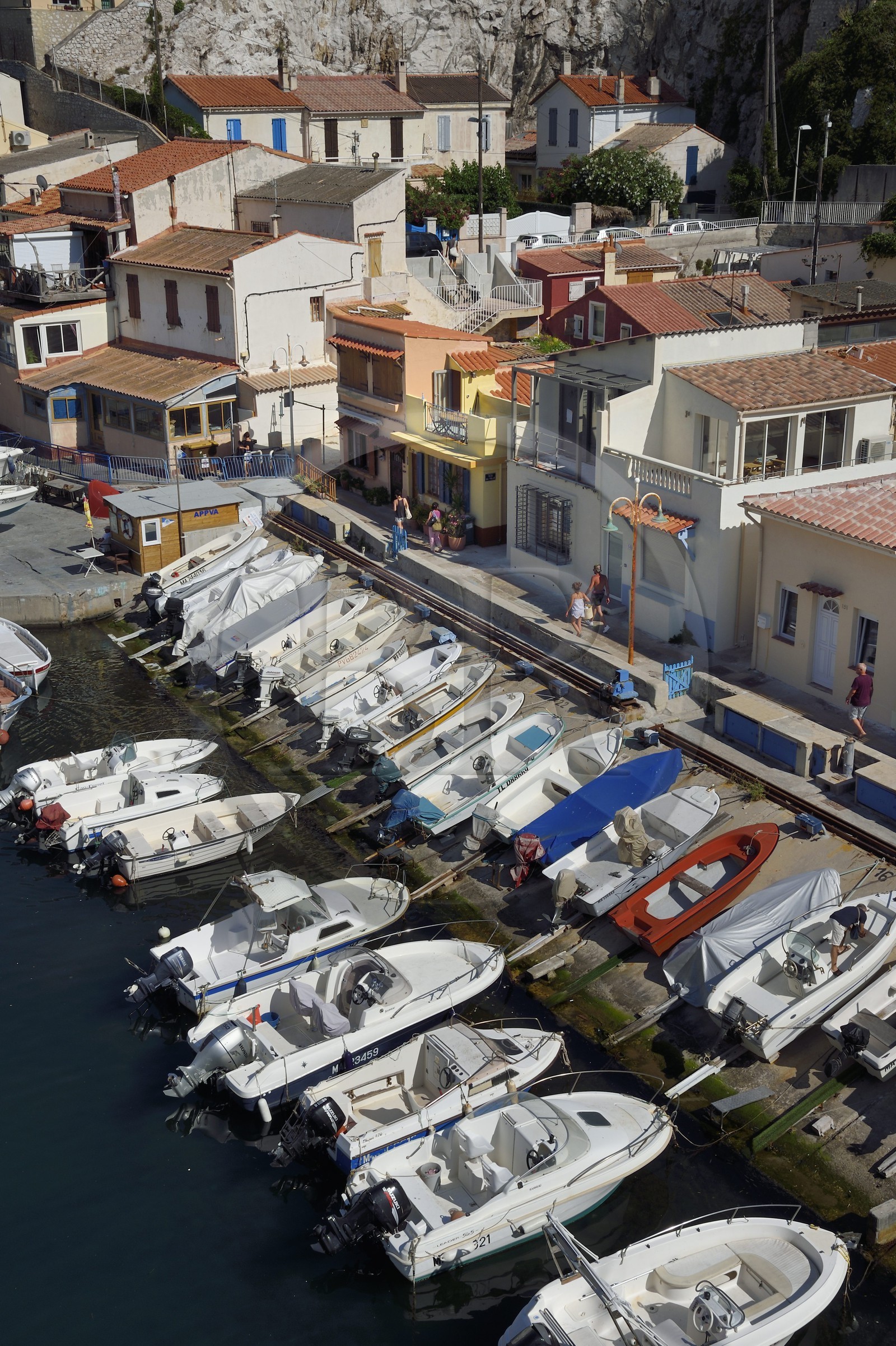 France, Bouches-du-Rhône (13), Marseille, quartier d'Endoume, le Vallon des Auffes