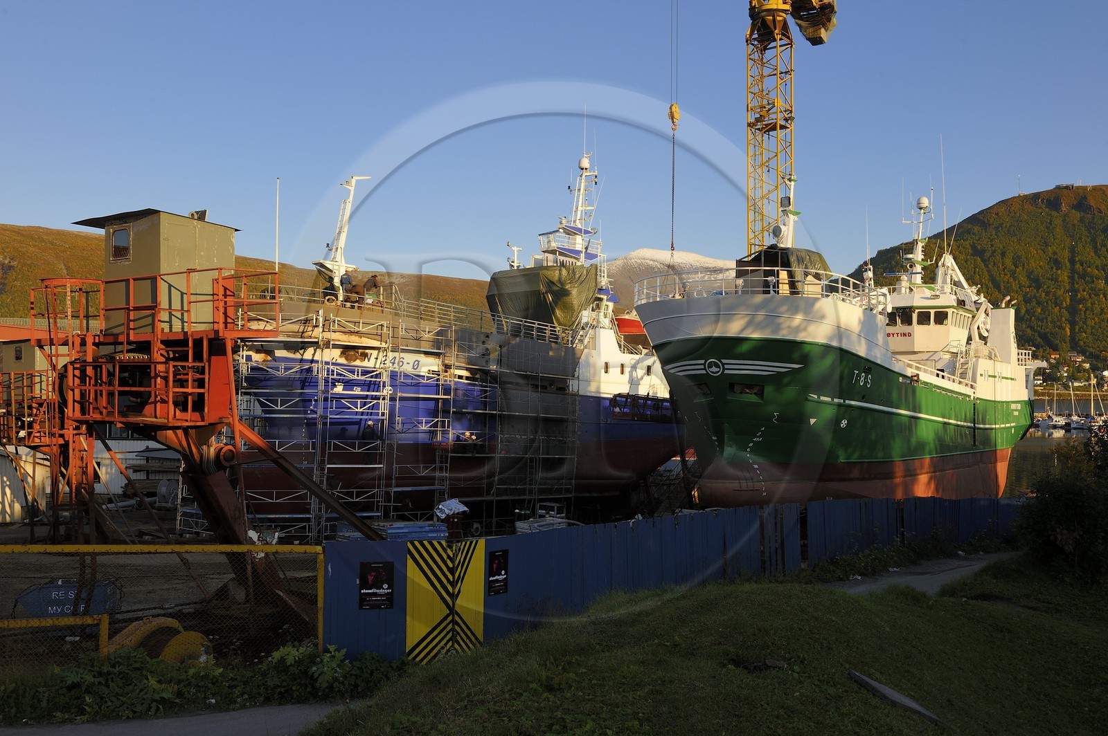 Norvège, Troms, ville de Tromso, chantier naval