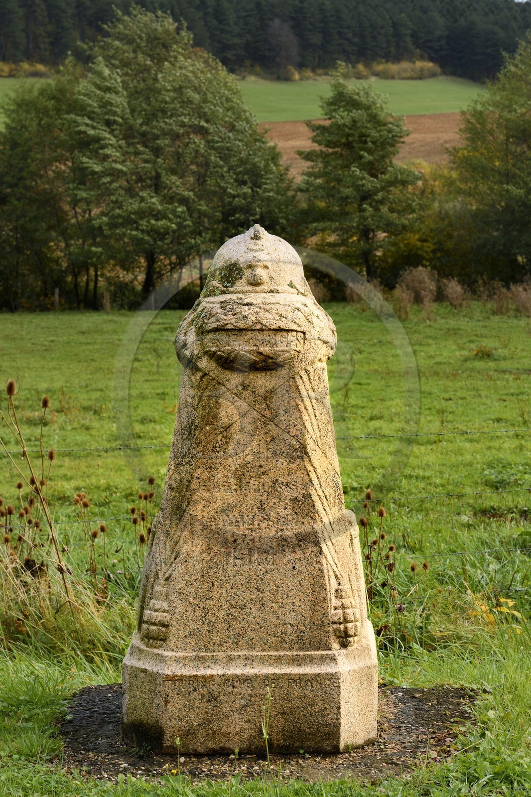 France, Meuse (55), Parc régional de Lorraine, Cotes de Meuse, Les Éparges, traces des combats d’une des luttes les plus meurtrières de la Première Guerre mondiale