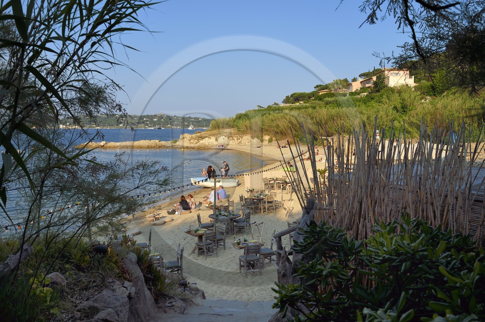 France, Var (83), Saint-Tropez, plage des Graniers et sa paillote