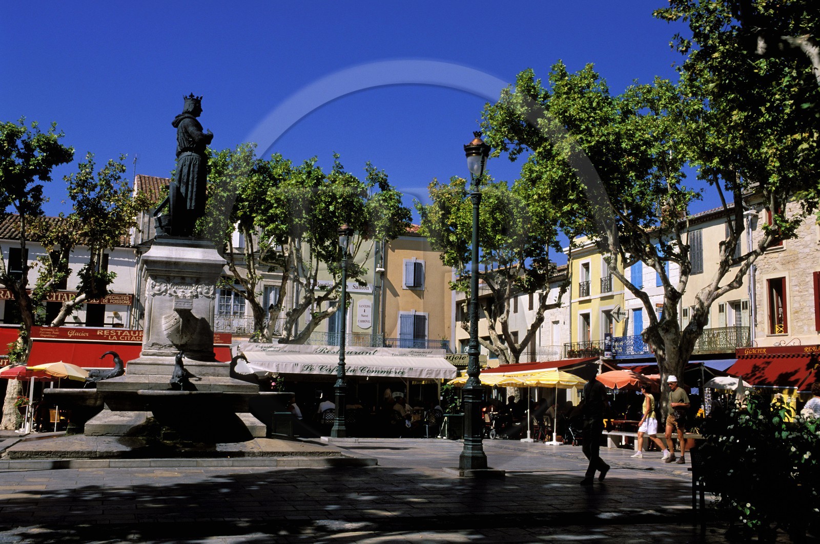 France, Gard (30), Aigues-Mortes, place Saint-Louis