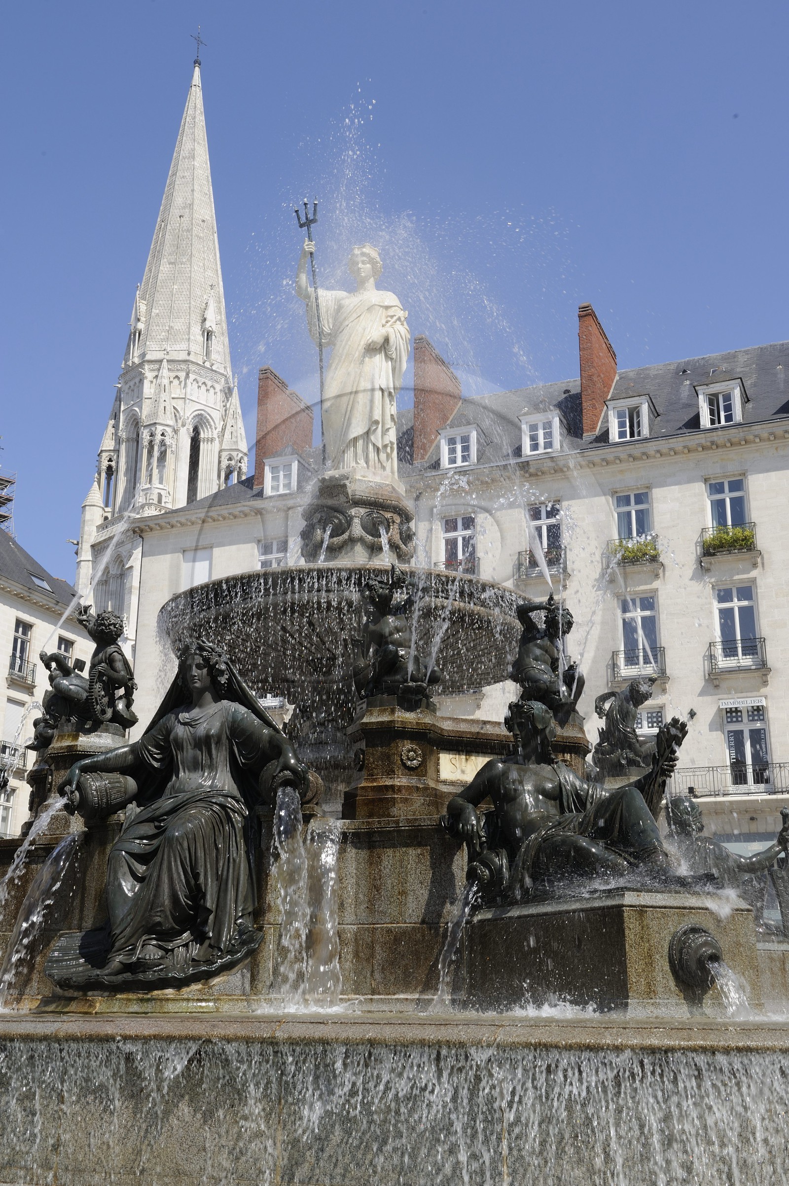 France, Loire-Atlantique (44), Nantes, la place Royale et sa fontaine