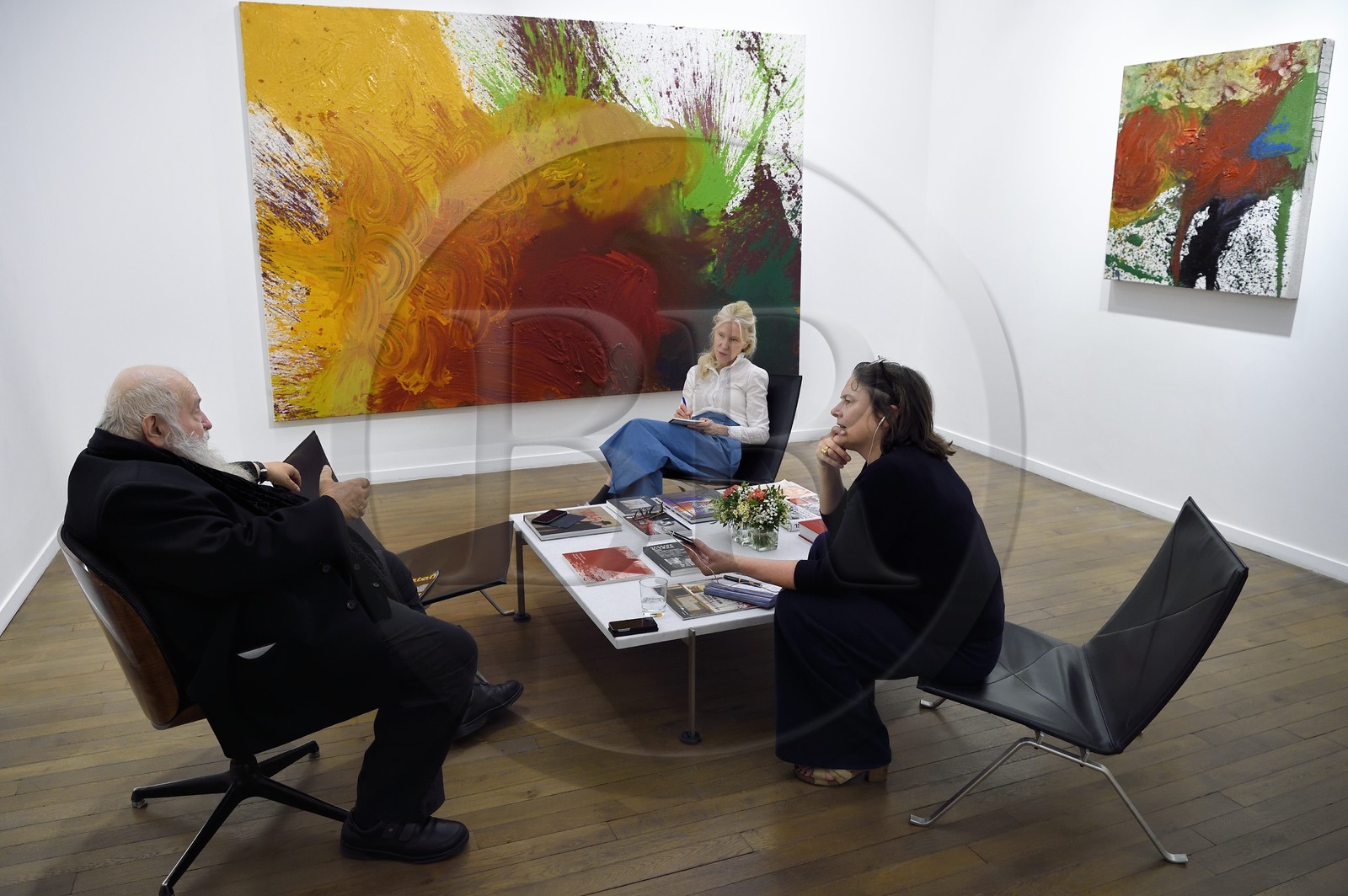 France, Paris (75), Galerie RX, Hermann Nitsch, artiste contemporain autrichien, cofondateur du mouvement Wiener Aktionismus (Actionnisme viennois)