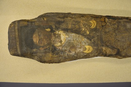 France, Ille-et-Vilaine (35), Rennes, musée des beaux-arts (MBAR), antiquités egyptiennes, la Dame d'Antinoé, momie de femme du troisième à quatrième siècle
