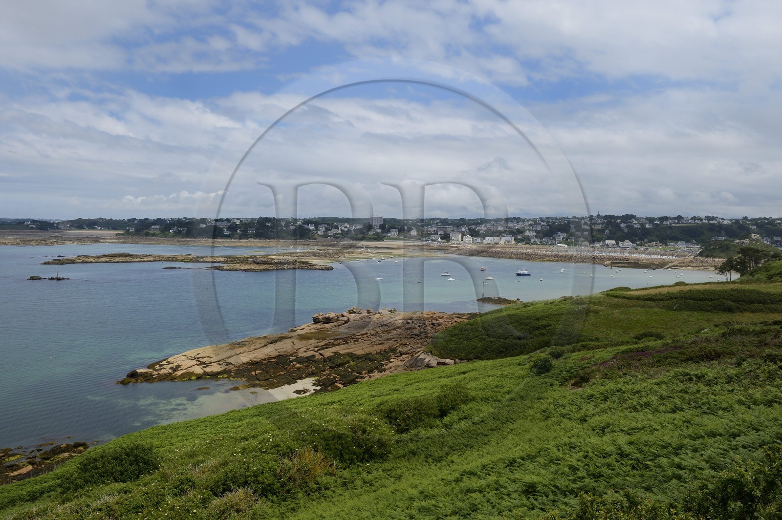 France, Côtes-d'Armor (22), Côte de Granit Rose, Trébeurden depuis l'île Milliau