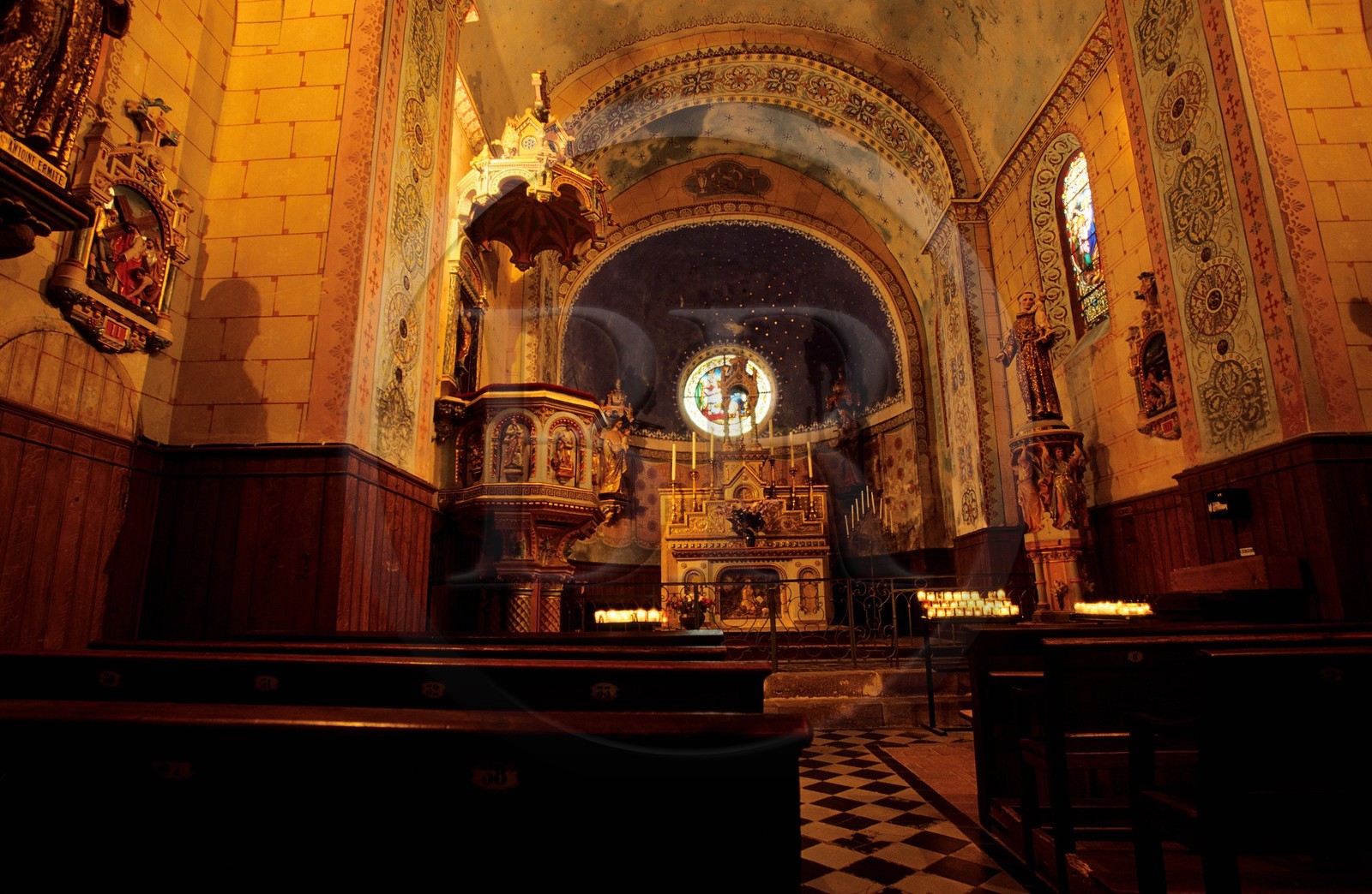 France, Aude (11), Rennes-le-château, intérieur de l'église Sainte Marie-Madeleine